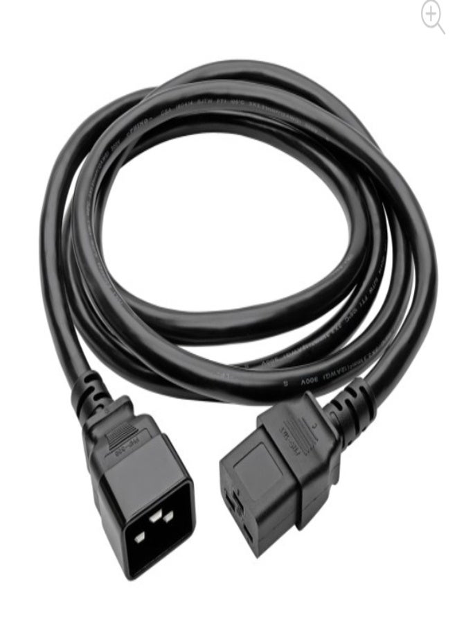 Power Extension Cord, C19 to C20 1.5M - Heavy-Duty, 20A, 250V, 12 AWG, Server PDU UPS Computer Compatible Black - Image 2