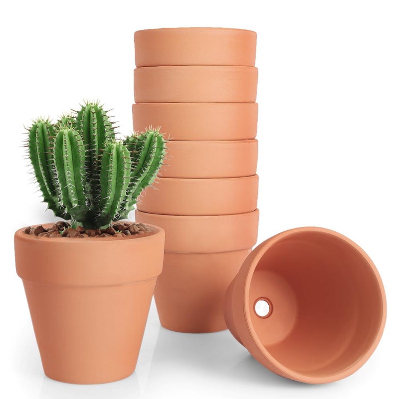 FCFKUK 4 inch Terracotta Clay Pots 24 Pack Clay Flower Pots with Drainage Great for Plants DIY Crafts Wedding