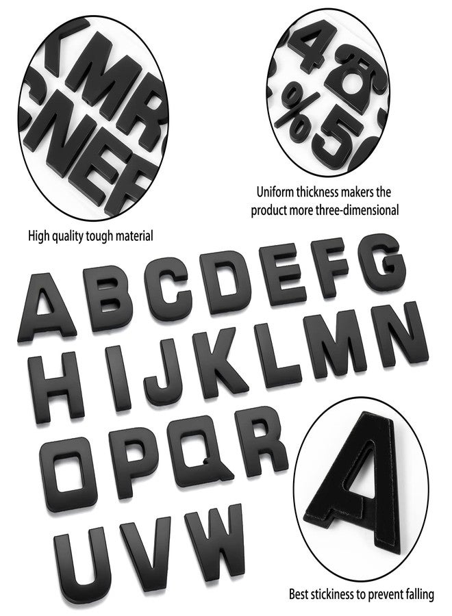 Lamoutor 40Pcs Car Emblem Letters Sticker DIY 3D Chrome Number Symbol Badge Decal（Black） - Image 3