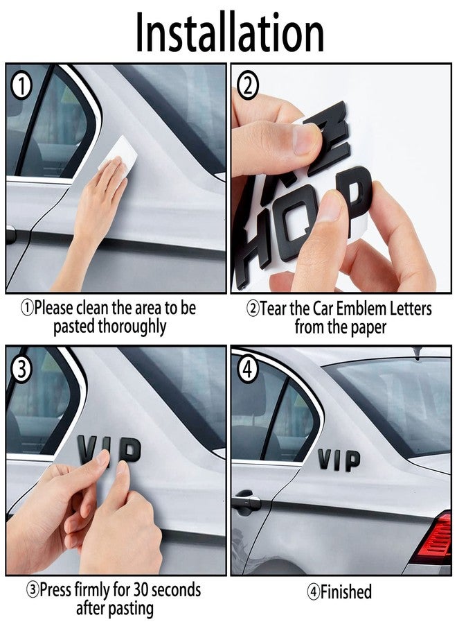 Lamoutor 40Pcs Car Emblem Letters Sticker DIY 3D Chrome Number Symbol Badge Decal（Black） - Image 4
