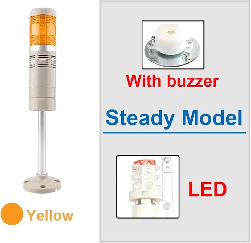 Industrial Tower Signal Warning Light Lavender AC 110V Steady with Sound Indicator - Image 3