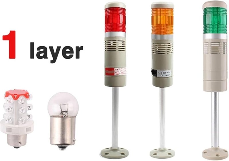 Industrial Tower Signal Warning Light Lavender AC 110V Steady with Sound Indicator - Image 4