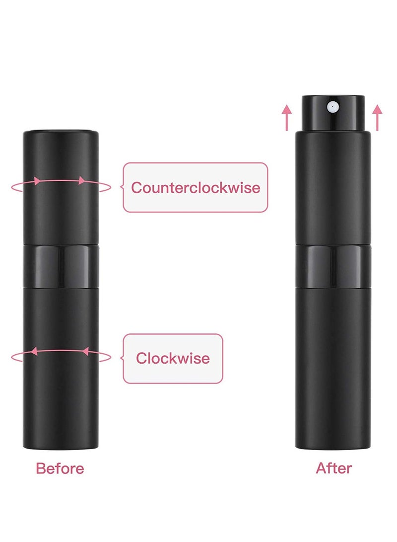 Zikra Travel Perfume Atomizer Refillable, Mini Cologne Spray Bottle Empty, Small Aftershave Sprayer for Liquid Dispenser 5PCS 8ml (Five Colors) - Image 3