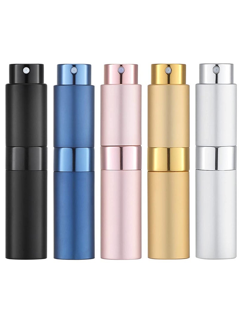 Zikra Travel Perfume Atomizer Refillable, Mini Cologne Spray Bottle Empty, Small Aftershave Sprayer for Liquid Dispenser 5PCS 8ml (Five Colors) - Image 1