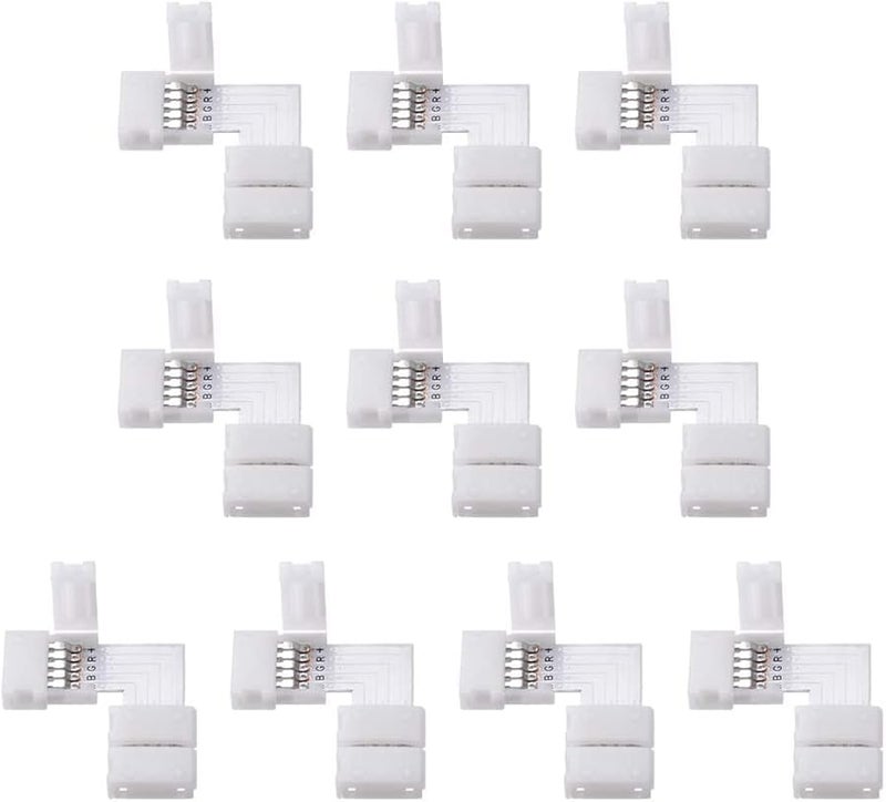 10mm L Shaped LED Strip Connector 5P Right Angle Corner For 5050 3528 RGBW 5 Conductor Lights - Image 1