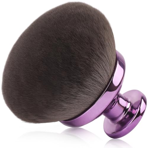 GloréBrochas 90MM Extra Large Self Tanner Kabuki Makeup Brush – Ultra Soft Dense Vegan Bristles for Body Makeup, Bronzer & Foundation–Applies Tanning Mousse, Lotion & Self Tanner，Wet & Dry (Purple) - Image 1