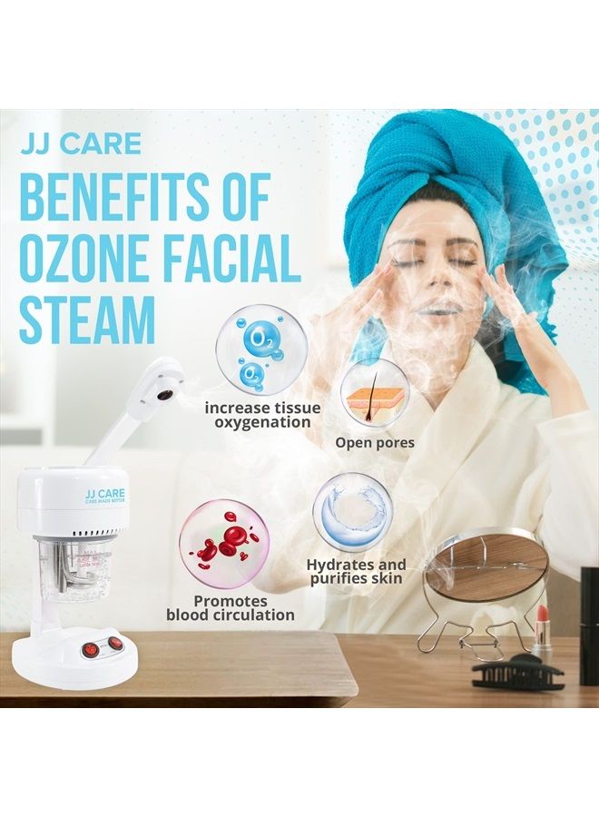 JJ CARE Portable Facial Steamer Tabletop with 360° Rotating Spray Head & Auto Shutoff Feature - Flawless Ozone Table Top Steamer, Hot Mist & Facial Deep Cleaning for Salon, Spa, Home - Image 2