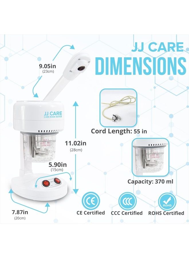 JJ CARE Portable Facial Steamer Tabletop with 360° Rotating Spray Head & Auto Shutoff Feature - Flawless Ozone Table Top Steamer, Hot Mist & Facial Deep Cleaning for Salon, Spa, Home - Image 4