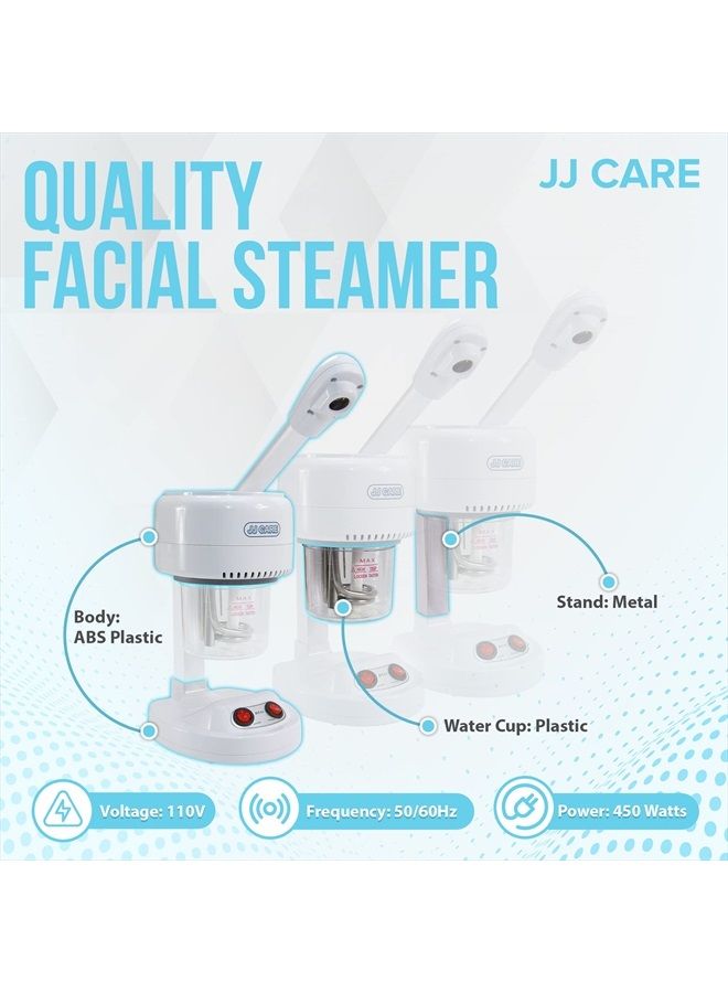 JJ CARE Portable Facial Steamer Tabletop with 360° Rotating Spray Head & Auto Shutoff Feature - Flawless Ozone Table Top Steamer, Hot Mist & Facial Deep Cleaning for Salon, Spa, Home - Image 5