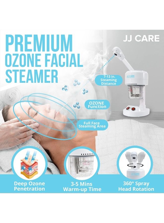 JJ CARE Portable Facial Steamer Tabletop with 360° Rotating Spray Head & Auto Shutoff Feature - Flawless Ozone Table Top Steamer, Hot Mist & Facial Deep Cleaning for Salon, Spa, Home - Image 3