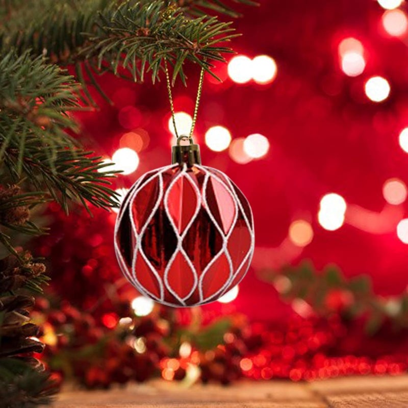 comfrt Christmas Tree Ornament, 73pcs Christmas Tree Decoration Set Red Green Gold Sliver Christmas Ball Shatterproof Hanging Tree Ornament Assortment Set Newyear Party Birthday - Image 5