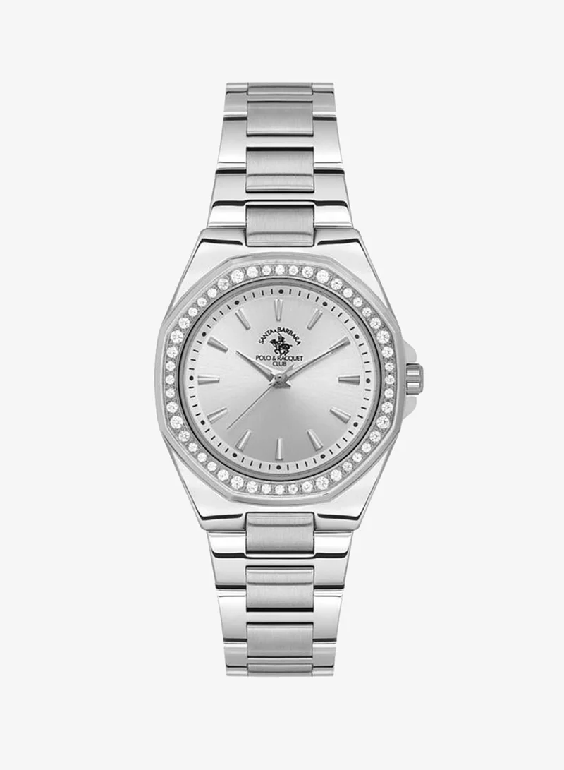 SANTA BARBARA POLO & RACQUET CLUB Santa Barbara Polo & Racquet Club - Unique Women's Watch | Stainless Steel Band with Steel Case | Analog | Round Dial | Mineral Glass | Japanese Quartz | Water Resistance 50 Meters