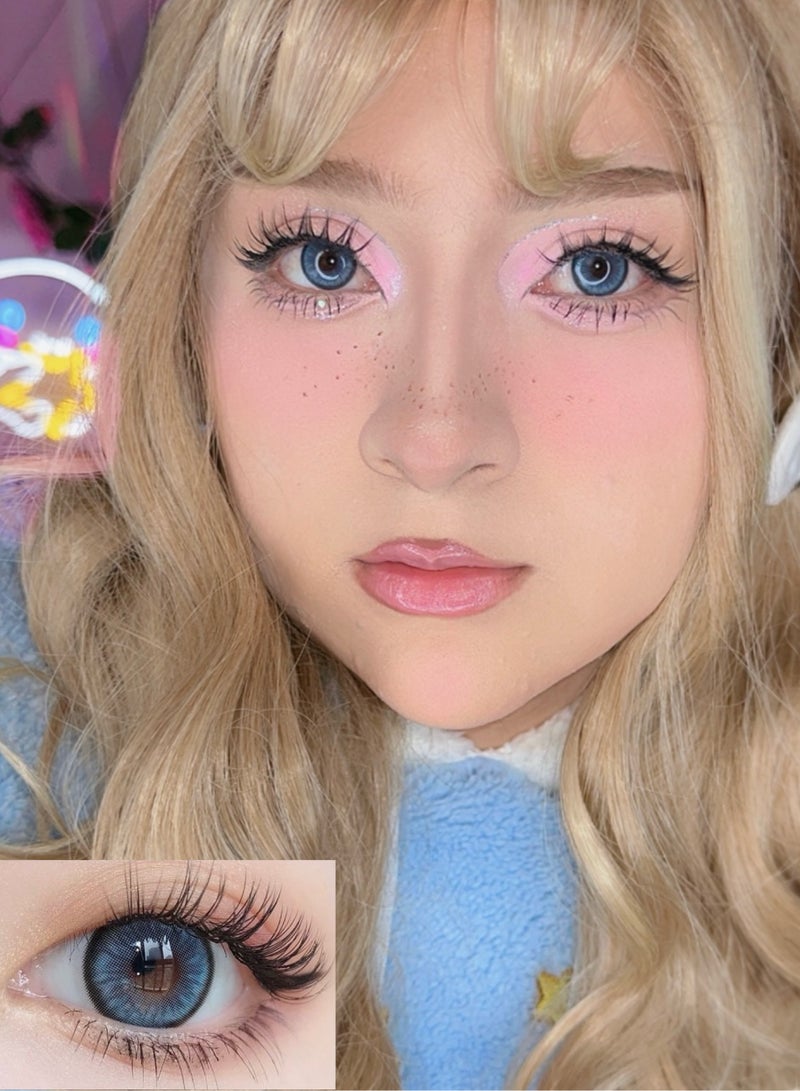 يونيبلينغ عدسات لاصقة ملونة سنوية داون الأزرق - Image 1