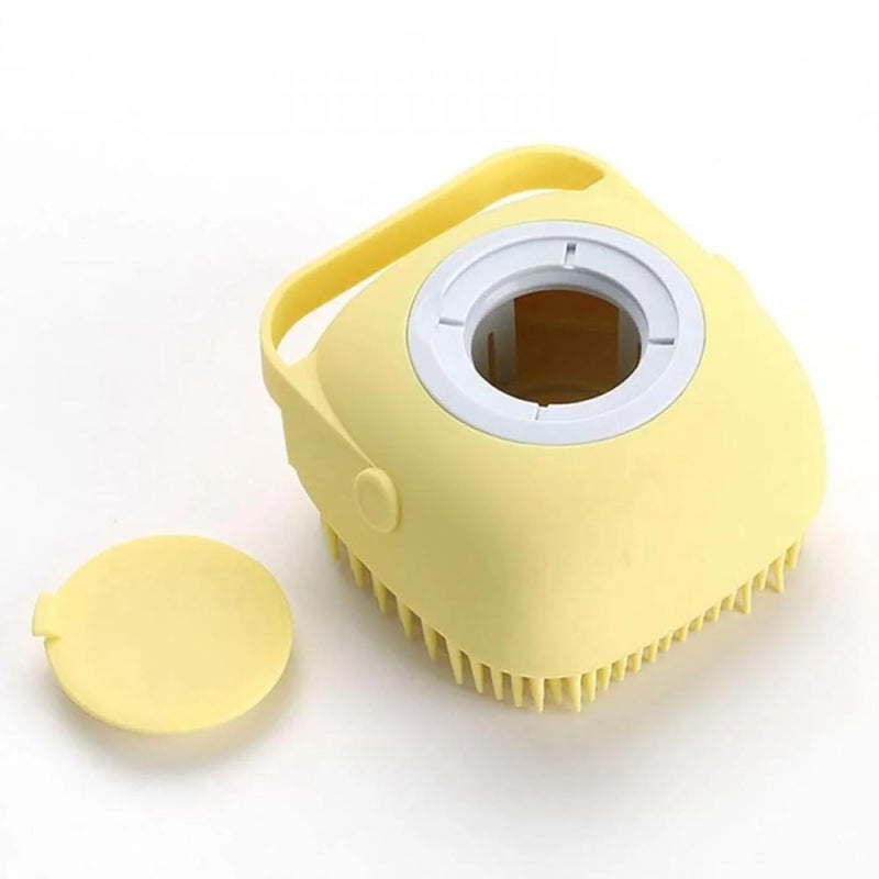 DECOZARE AllinOne Silicone Body Brush with Shower Gel Dispenser Soft Bath Massage Scrubber for Babies Kids Adults and Pets Blue - Image 1