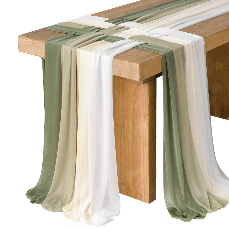 Ling's moment Lings Moment Sage Green Waffle Weave Table Runner Set of 8 18 x 120 Polyester Wedding Bridal Shower Bachelorette Party 