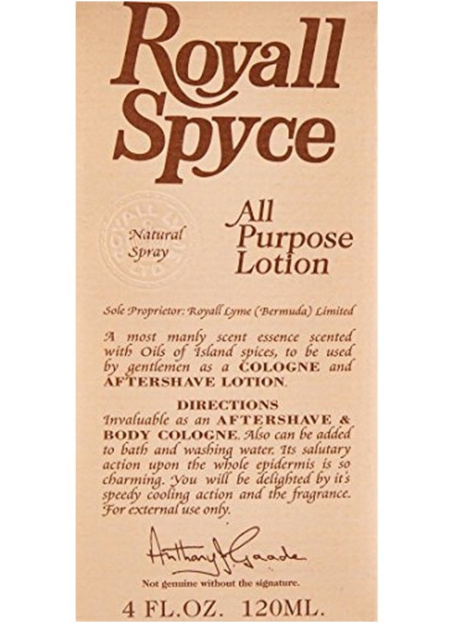 رويال بخاخ لوشن متعدد الأغراض من Royall Spyce/Royall Fragrances، 4.0 أونصة (م)  - Image 1