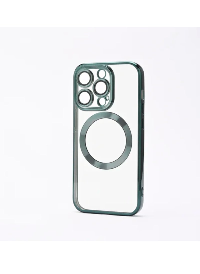 Generic - Luxury Plating Clear Magnetic For Magsafe Wireless Charge Case Compatible With IPhone 14 Pro Max Soft Silicone Ultraslim Edges Protective TPU PC Hybrid Case(14 Pro Max) - Image 1