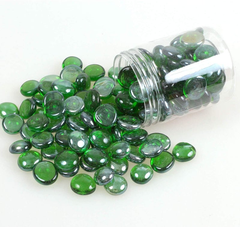 Firstly Decorative Glass Pebbles Decoration for Aquarium Flat Type Green 50 Pieces - Image 5