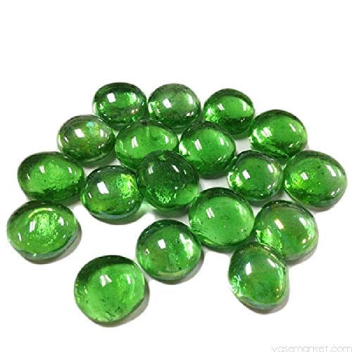Firstly Decorative Glass Pebbles Decoration for Aquarium Flat Type Green 50 Pieces - Image 2