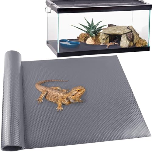 TCYPUHL Reptile CarpetBearded Dragon Tank AccessoriesReptile Mat Leopard Gecko SubstrateBearded Dragon Tank FlooringSnakeTortoise Bedding18 79 1 PCS Grey Thicker Mat - Image 1