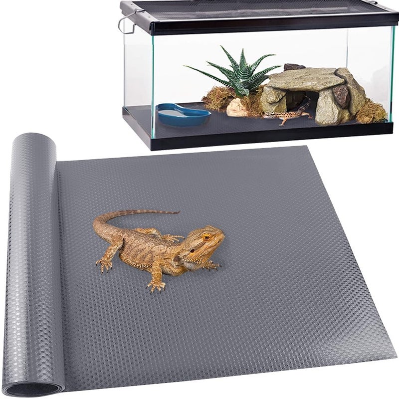 TCYPUHL Reptile CarpetBearded Dragon Tank AccessoriesReptile Mat Leopard Gecko SubstrateBearded Dragon Tank FlooringSnakeTortoise Bedding18 79 1 PCS Grey Thicker Mat - Image 2