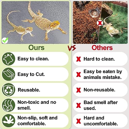 TCYPUHL Reptile CarpetBearded Dragon Tank AccessoriesReptile Mat Leopard Gecko SubstrateBearded Dragon Tank FlooringSnakeTortoise Bedding18 79 1 PCS Grey Thicker Mat - Image 3