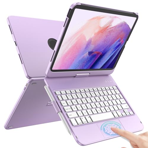 TQQ Touch iPad (A16) 11th Generation Case with Keyboard (11", 2025) & 10th Gen (10.9", 2022) - 360° Rotatable, Thin & Light, Multi-Touch Trackpad for iPad (A16) 11th/10th Gen (Light Purple) - Image 1