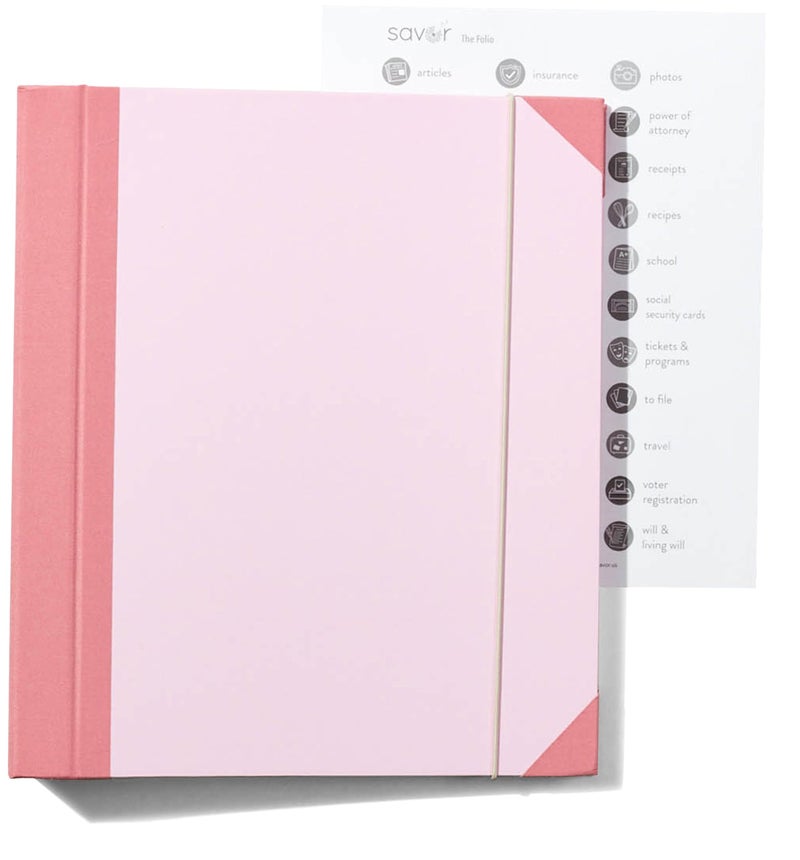 Savor The FolioÂ® Important Document Organizer by Savor | Binder with Guided Labels, Acid-Free File Folder Organizer with 10 Pockets, Document Holder for Home Records, Legal and Medical Papers (Pink) - Image 2