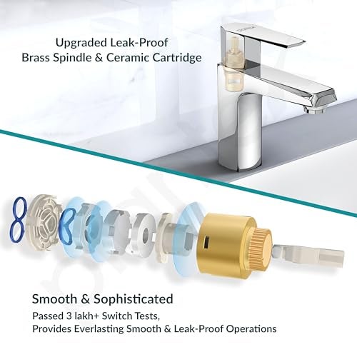 Plantex Pillar Tap for Wash Basin with Teflon Tape/Tap for Wash Basin/Water Tap-Chrome (Celesiya-1243) - Image 4