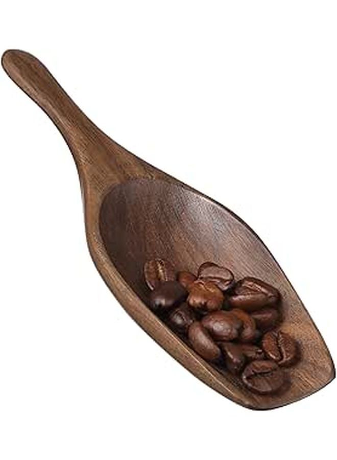 مغرفة حبوب القهوة من خشب الجوز بمقبض مريح متعددة الأغراض - Image 1