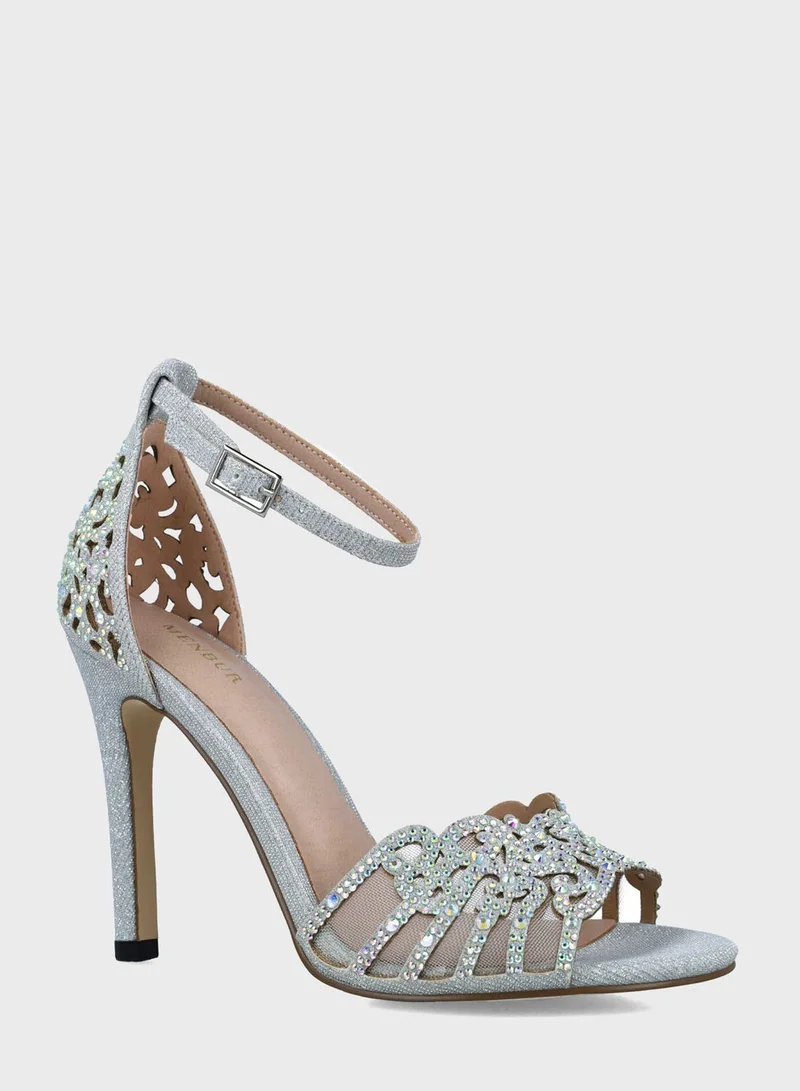MENBUR Ankle Strap Heel Sandals