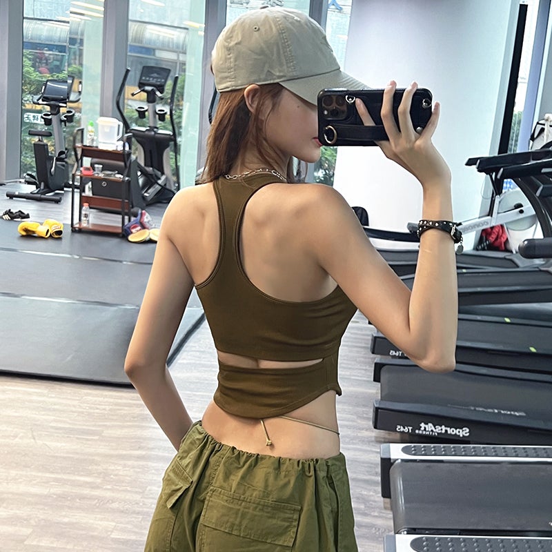 Sports Bra With Chest Pad, High-Intensity Running Girl Training Vest, Shock-Proof Push-Up Yoga Bra - Image 3