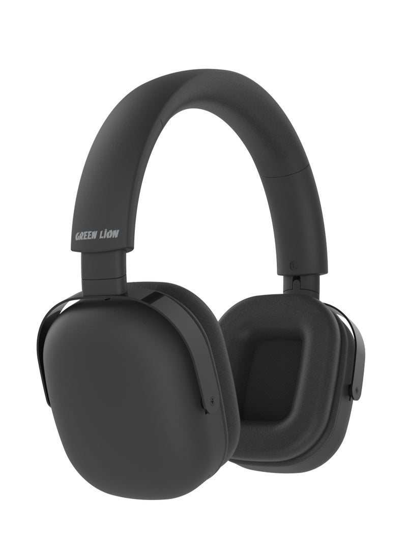 GREEN LION ECHO ANC Headphone / Clear Sound / Zero Noise / Significant Working Hours / Considerable Range Distance / Microphone / Aux Support / 40mm Driver / V5.3 Bluetooth / Durable - Black - Image 1