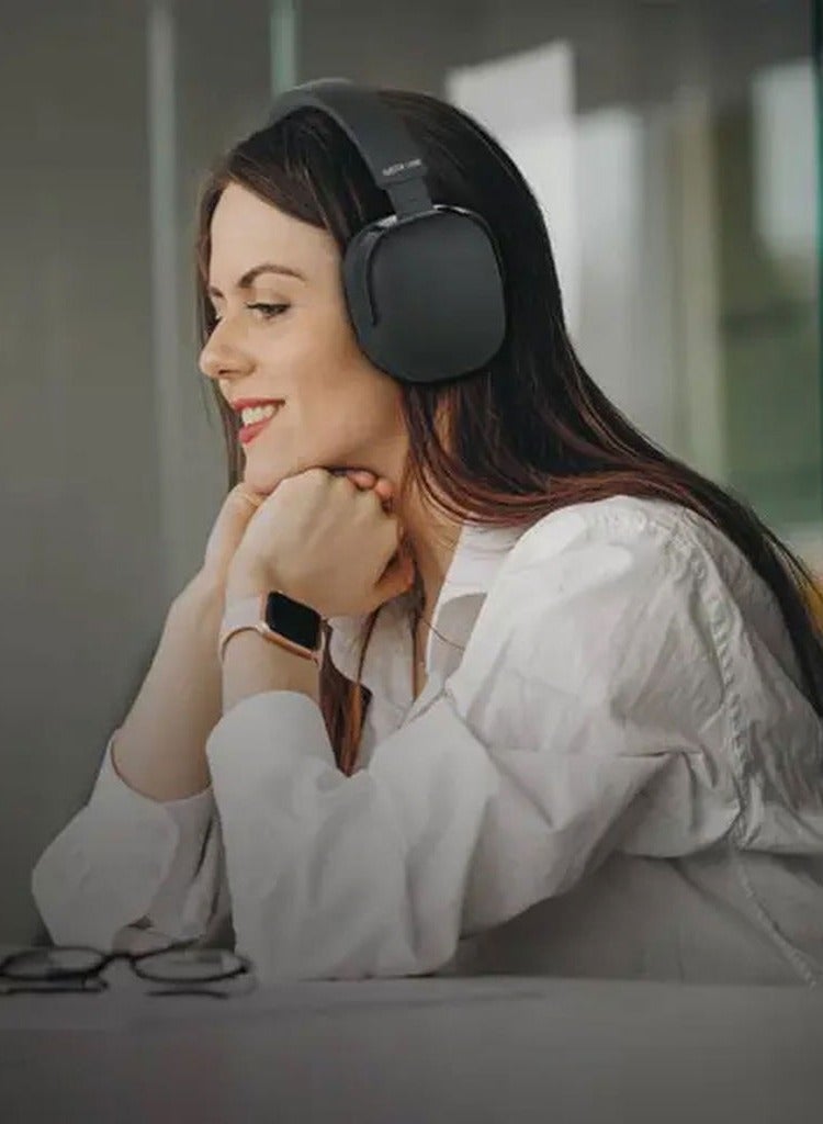 GREEN LION ECHO ANC Headphone / Clear Sound / Zero Noise / Significant Working Hours / Considerable Range Distance / Microphone / Aux Support / 40mm Driver / V5.3 Bluetooth / Durable - Black - Image 4