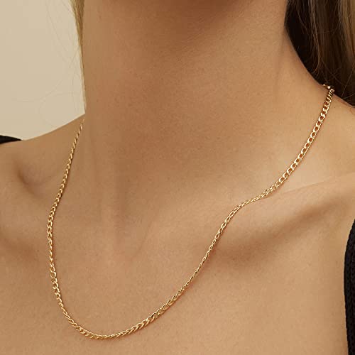 Barzel 18K Gold Plated Curb/Cuban Link Chain Necklace 2MM, 3MM, 4MM, 5MM For Women or Men - Made In Brazil (3MM Gold, 18 Inches) - Image 3