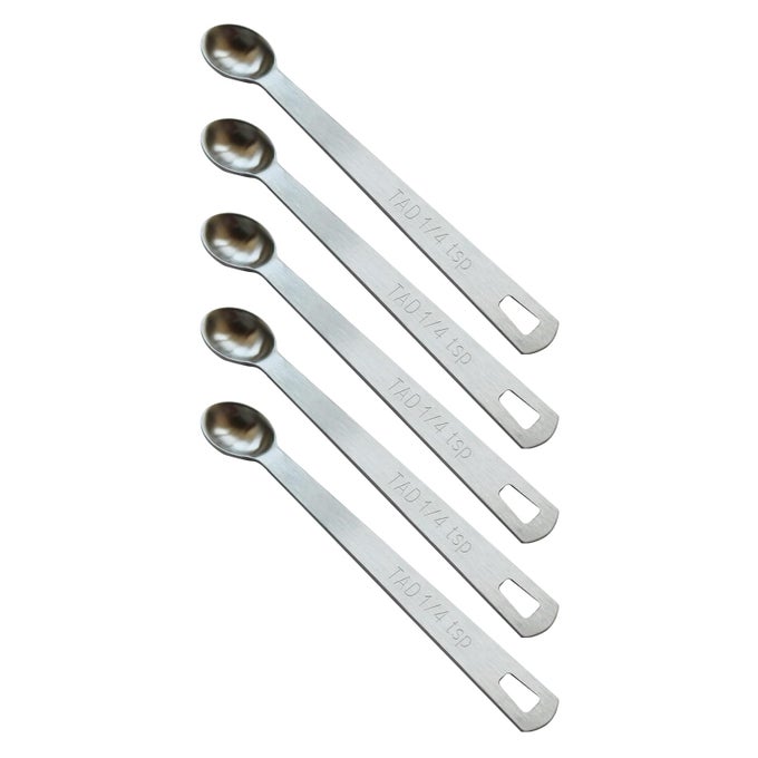 5PCS 14 TEASPOON14TSP 125 ML TAD SINGLE TINY MEASURING SPOON SMALL INDIVIDUAL STAINLESS STEEL MEASURE SPOONS ONLY