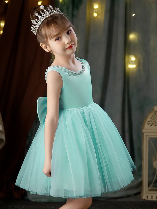 Take Two  Girls Pearl Decor Bow Tie Deep V-Back Princess Party Dress for Women | Best Price UAE