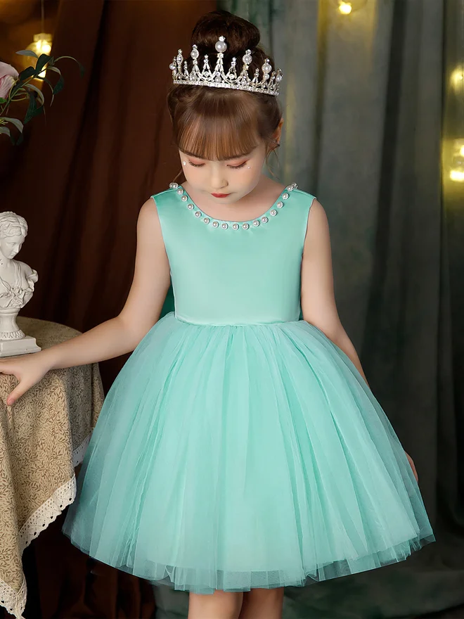 Take Two  Girls Pearl Decor Bow Tie Deep V-Back Princess Party Dress for Women | Best Price UAE