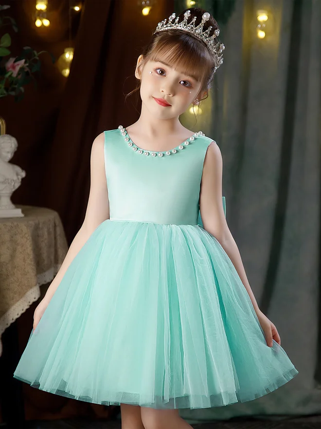 Take Two  Girls Pearl Decor Bow Tie Deep V-Back Princess Party Dress for Women | Best Price UAE