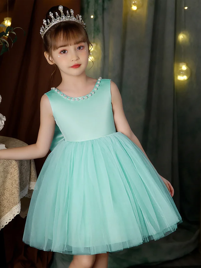 Take Two  Girls Pearl Decor Bow Tie Deep V-Back Princess Party Dress for Women | Best Price UAE