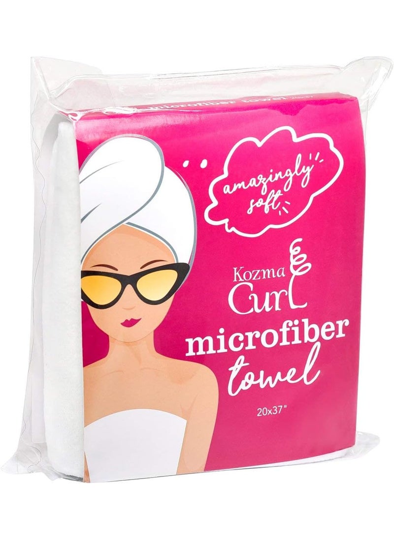 Kozma Curl - Kozma Curl Microfiber Towel 20x37 Absorbant Towel Hair Wrap Hair Turban Curly Hair Towel Anti Frizz Towel Microfiber Hair Towel - Image 1