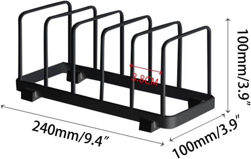MINGFANITY Plate Home Accented Storage Rack Metal Dish Rack Plate and Bowl Organizer for Kitchen Cabinets Black - Image 2