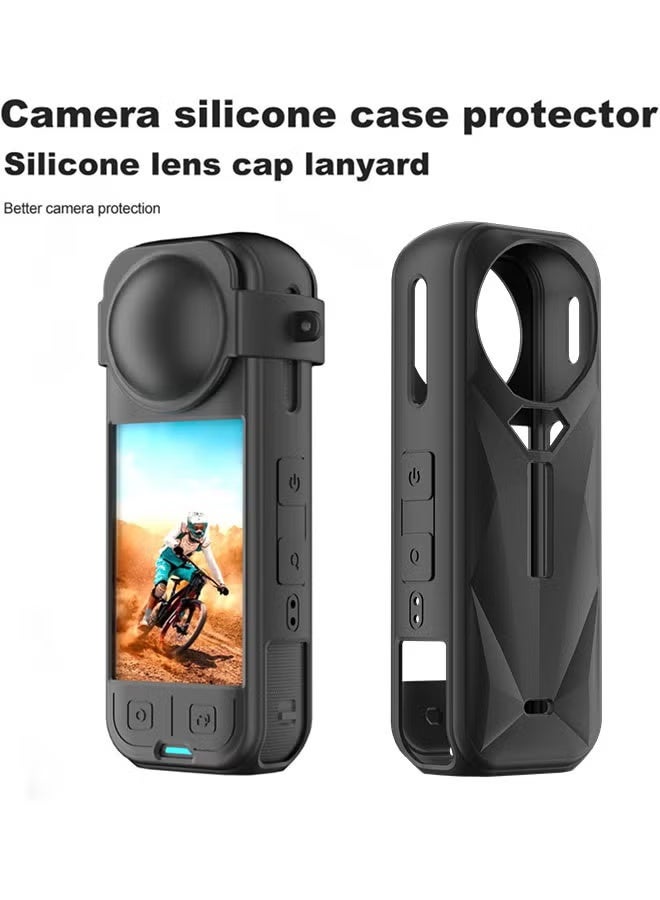 YelaJoy Insta360 X5 Protective Accessory Kit - Precision Fit Silicone Sleeve Case, Lens Cover & Tempered Glass Screen Protector - Image 2