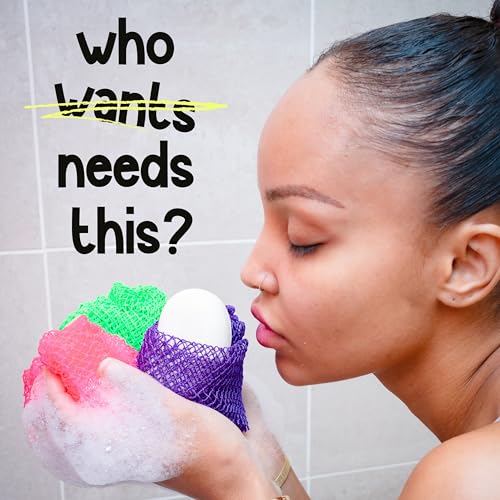 AFRIKI African Net Sponge – Exfoliating Body Scrubber, Black Owned & Rooted in Africa, All Skin Types | 45 in Long (Pink & Green) - Image 5