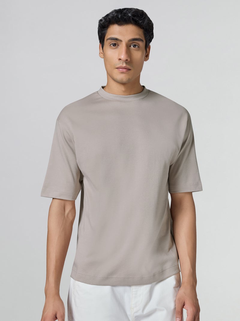 XYXX Drift Oversized Tshirt for Men Cotton Solid Roundneck Drop Shoulders Half-Sleeve T Shirt Goat - Image 5