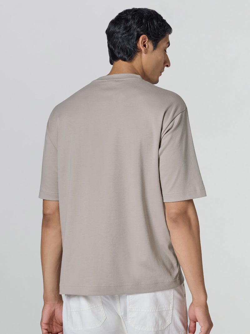 XYXX Drift Oversized Tshirt for Men Cotton Solid Roundneck Drop Shoulders Half-Sleeve T Shirt Goat - Image 3