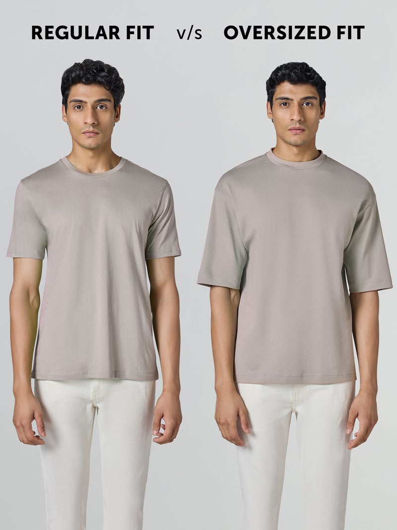 XYXX Drift Oversized Tshirt for Men Cotton Solid Roundneck Drop Shoulders Half-Sleeve T Shirt Goat - Image 4