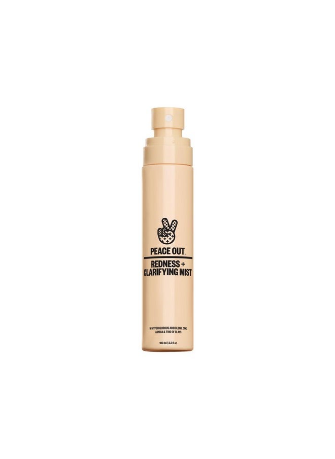 PEACE OUT - Skincare Redness & Clarifying Mist, Hypochlorous Acid Spray Helps Reduce Redness And Excess Oil, Balancing Facial Spray For Acne-Prone Skin, 3.3 Fl Oz - Image 1