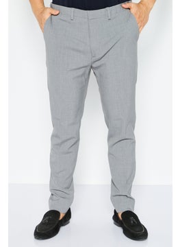 Asos Design Men Regular Fit Solid Straight Leg Pants, Grey  - Image 1