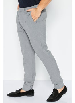 Asos Design Men Regular Fit Solid Straight Leg Pants, Grey  - Image 2